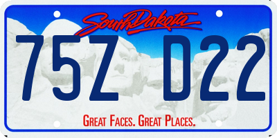 SD license plate 75ZD22