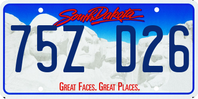 SD license plate 75ZD26