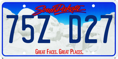 SD license plate 75ZD27