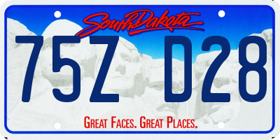 SD license plate 75ZD28
