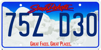 SD license plate 75ZD30