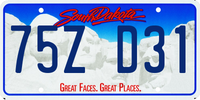 SD license plate 75ZD31