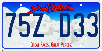 SD license plate 75ZD33