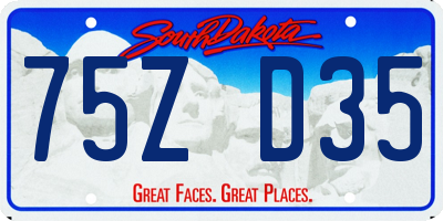 SD license plate 75ZD35