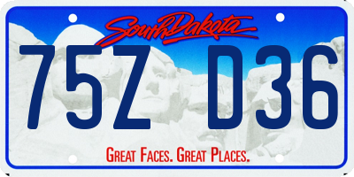SD license plate 75ZD36