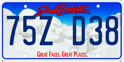SD license plate 75ZD38