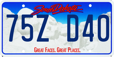 SD license plate 75ZD40