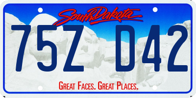 SD license plate 75ZD42