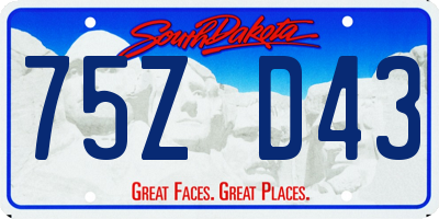 SD license plate 75ZD43