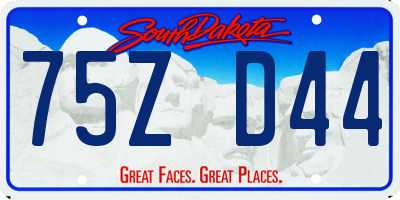 SD license plate 75ZD44