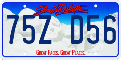 SD license plate 75ZD56