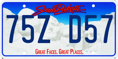 SD license plate 75ZD57