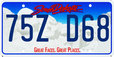 SD license plate 75ZD68