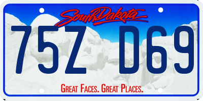 SD license plate 75ZD69