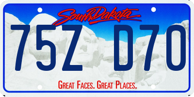 SD license plate 75ZD70