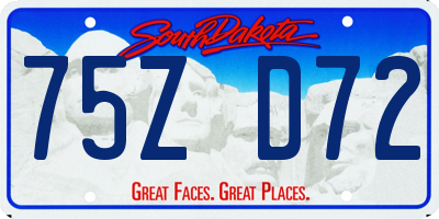 SD license plate 75ZD72