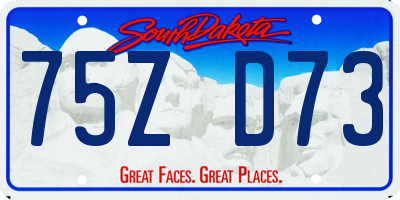 SD license plate 75ZD73