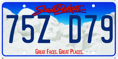 SD license plate 75ZD79