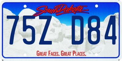 SD license plate 75ZD84
