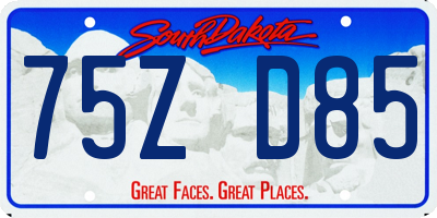 SD license plate 75ZD85