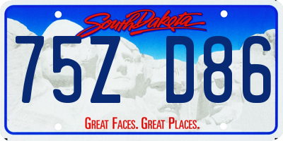 SD license plate 75ZD86