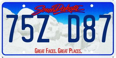 SD license plate 75ZD87