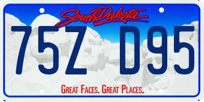 SD license plate 75ZD95