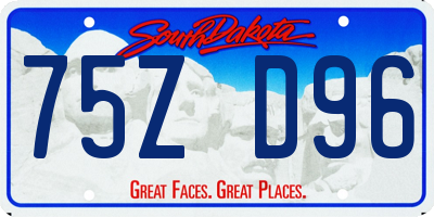 SD license plate 75ZD96