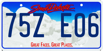 SD license plate 75ZE06