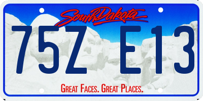 SD license plate 75ZE13