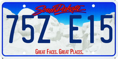 SD license plate 75ZE15