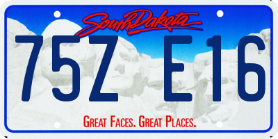 SD license plate 75ZE16