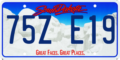 SD license plate 75ZE19