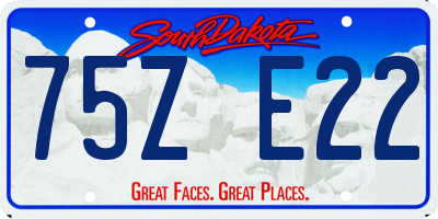 SD license plate 75ZE22