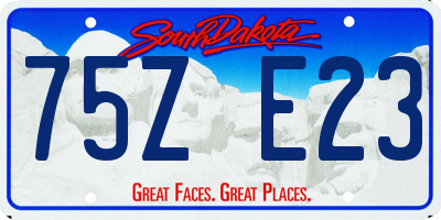 SD license plate 75ZE23