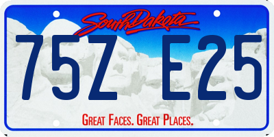 SD license plate 75ZE25