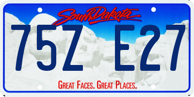 SD license plate 75ZE27
