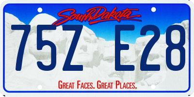 SD license plate 75ZE28