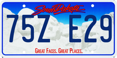 SD license plate 75ZE29