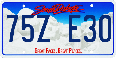 SD license plate 75ZE30