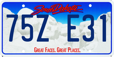 SD license plate 75ZE31
