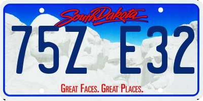 SD license plate 75ZE32