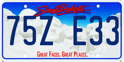 SD license plate 75ZE33