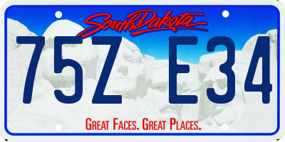 SD license plate 75ZE34