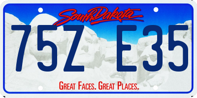 SD license plate 75ZE35