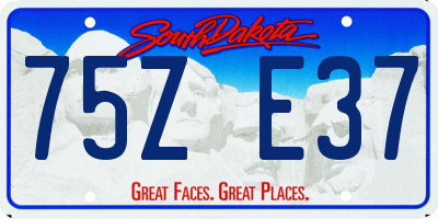 SD license plate 75ZE37
