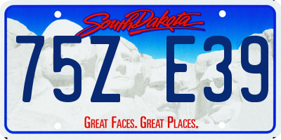 SD license plate 75ZE39
