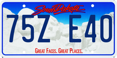 SD license plate 75ZE40