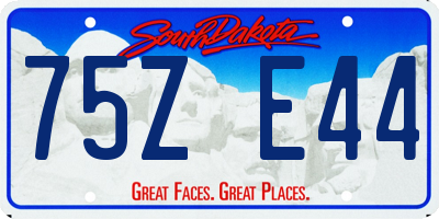 SD license plate 75ZE44