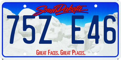 SD license plate 75ZE46
